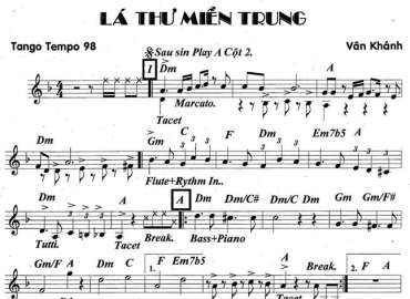 Lá Thư Miền Trung sheet nhạc đệm