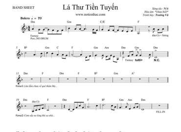 Lá Thư Tiền Tuyến sheet nhạc đệm