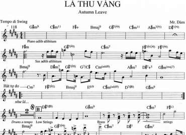 Lá Thu Vàng sheet nhạc đệm
