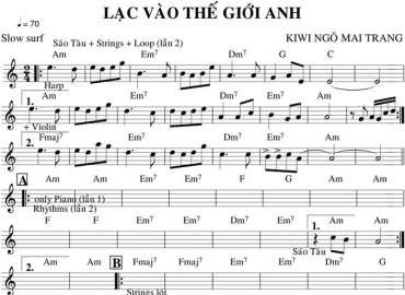 Lạc Vào Thế Giới Anh sheet nhạc đệm
