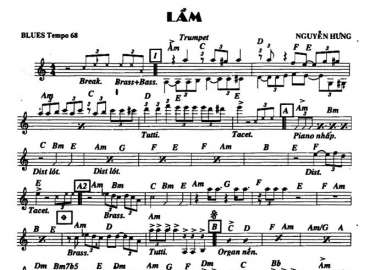 Lầm Blues sheet nhạc đệm