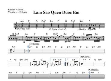 Làm Sao Quên Được Em sheet nhạc đệm