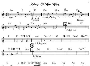 Lặng Lẽ Nơi Này sheet nhạc đệm
