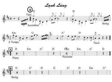 Lạnh Lùng sheet nhạc đệm