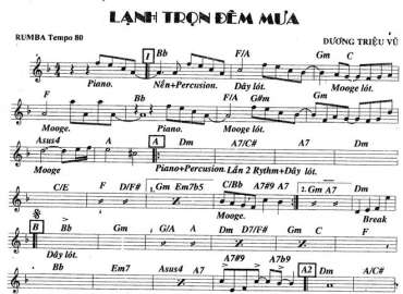 Lạnh Trọn Đêm Mưa sheet nhạc đệm