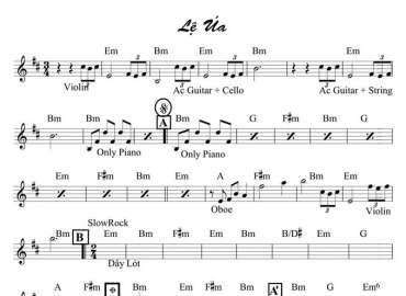 Lệ Úa sheet nhạc đệm