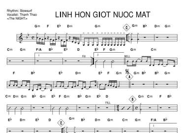 Linh Hồn Giọt Nước Mắt sheet nhạc đệm