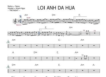 Lời Anh Đã Hứa sheet nhạc đệm