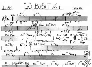 Lời Buồn Thánh sheet nhạc đệm