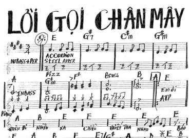 Lời Gọi Chân Mây sheet nhạc đệm