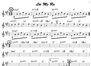 Lời Mẹ Ru sheet nhạc đệm