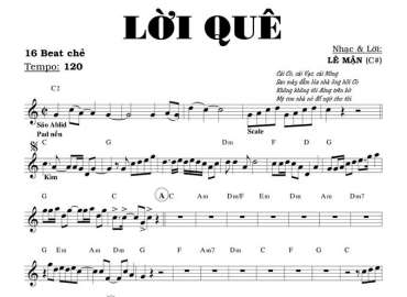 Lời Quê sheet nhạc đệm