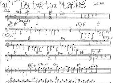 Lời Trái Tim Muốn Nói sheet nhạc đệm