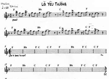 Lời Yêu Thương sheet nhạc đệm