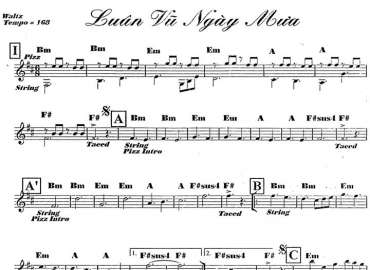 Luân Vũ Ngày Mưa sheet nhạc đệm