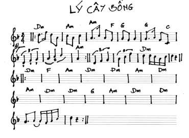 Lý Cây Bông sheet nhạc đệm