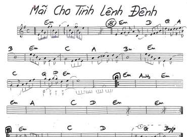 Mãi Cho Tình Lênh Đênh sheet nhạc đệm