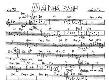 Mái Nhà Tranh sheet nhạc đệm