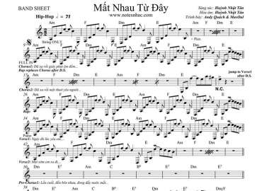 Mất Nhau Từ Đây sheet nhạc đệm