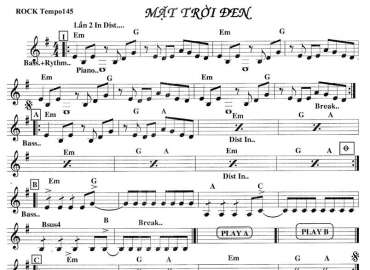 Mặt Trời Đen sheet nhạc đệm