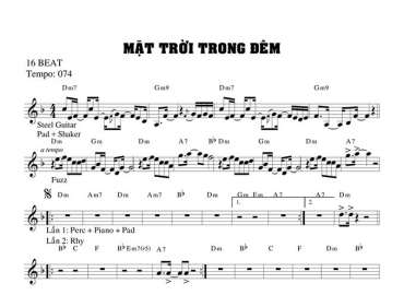Mặt Trời Trong Đêm sheet nhạc đệm