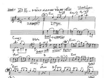 Màu Xanh Tình Yêu sheet nhạc đệm