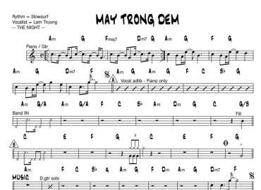 Mây Trong Đêm sheet nhạc đệm