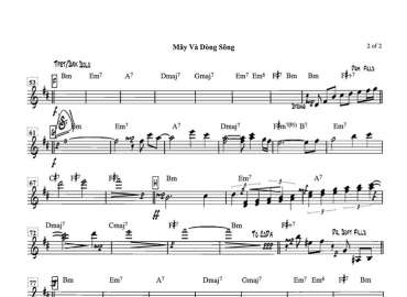 Mây Và Dòng Sông sheet nhạc đệm