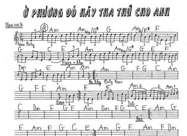 Ở Nơi Đó Hãy Tha Thứ Cho Anh sheet nhạc đệm