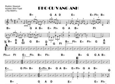 Phố Cũ Vắng Anh sheet nhạc đệm