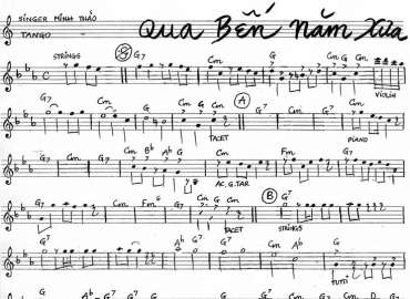 Qua Bến Năm Xưa sheet nhạc đệm