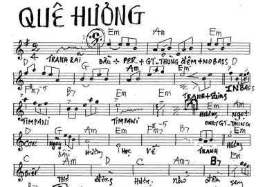 Quê Hương sheet nhạc đệm