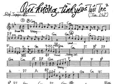 Quê Hương Tình Yêu Tuổi Trẻ sheet nhạc đệm