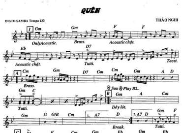 Quên sheet nhạc đệm