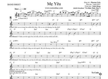 Mẹ Yêu sheet nhạc đệm