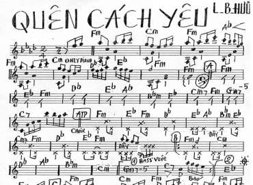 Quên Cách Yêu sheet nhạc đệm