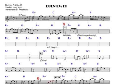 Quên Em Đi sheet nhạc đệm