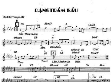 Rặng Trầm Bầu sheet nhạc đệm