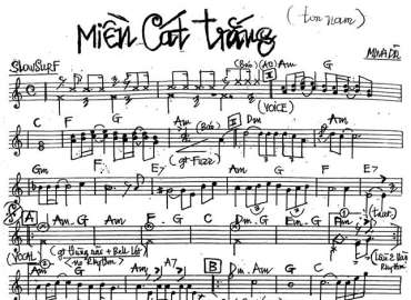 Miền Cát Trắng sheet nhạc đệm