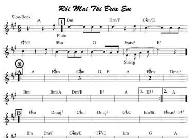 Rồi Mai Tôi Đưa Em sheet nhạc đệm