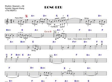 Rong Rêu sheet nhạc đệm