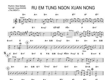 Ru Em Từng Ngón Xuân Nồng sheet nhạc đệm