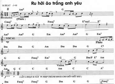 Ru Hời Áo Trắng Anh Yêu sheet nhạc đệm