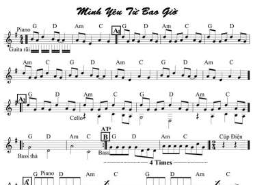 Mình Yêu Từ Bao Giờ sheet nhạc đệm