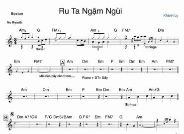 Ru Ta Ngậm Ngùi sheet nhạc đệm