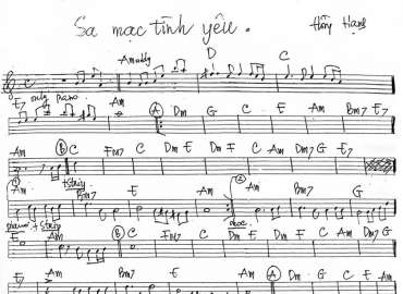 Sa Mạc Tình Yêu sheet nhạc đệm