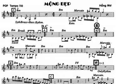 Mộng Đẹp sheet nhạc đệm