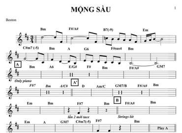 Mộng Sầu sheet nhạc đệm