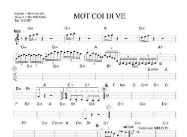 Một Cõi Đi Về sheet nhạc đệm