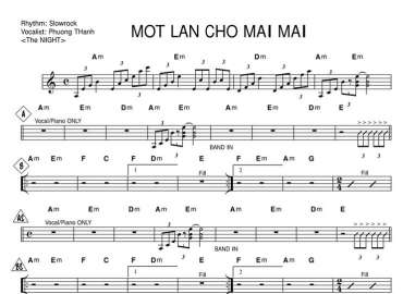 Một Lần Cho Mãi Mãi sheet nhạc đệm